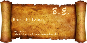 Bari Elizeus névjegykártya